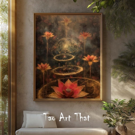 Luvia Sacred Awakening Poster Wall Art Lotus of Consciousness Abstract Ascension Inspired Spiritual Artwork, 8x12 UNFRAMED