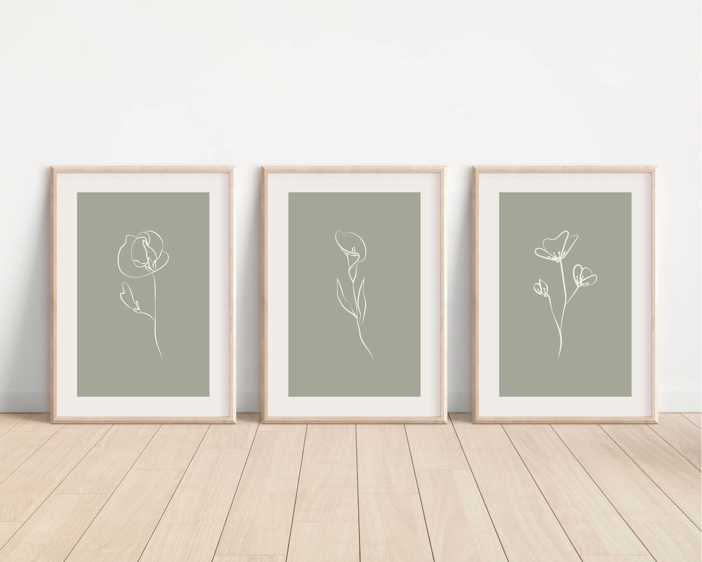 Luvia Sage Green Gallery Wall Set / Sage Green Print Set, Set Of 3 ...