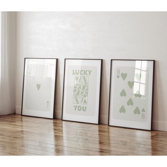 Luvia Sage Green Set Of 3 Trendy Gallery Wall Set Of 3 Art Green Trendy Trendy Apartment Decor Modern Print, Modern Wall Decor Set 3 Prints 20x30 UNFRAMED