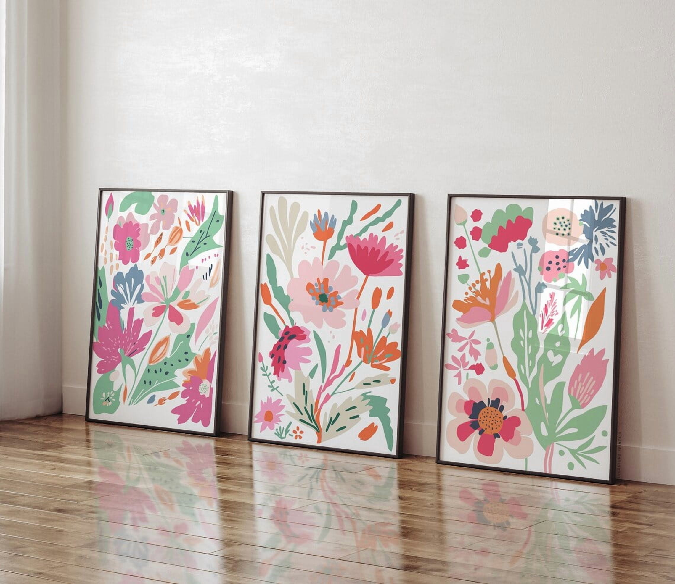 Luvia Set Of 3 Colorful Botanical, Abstract Flower Art, Floral Gallery ...