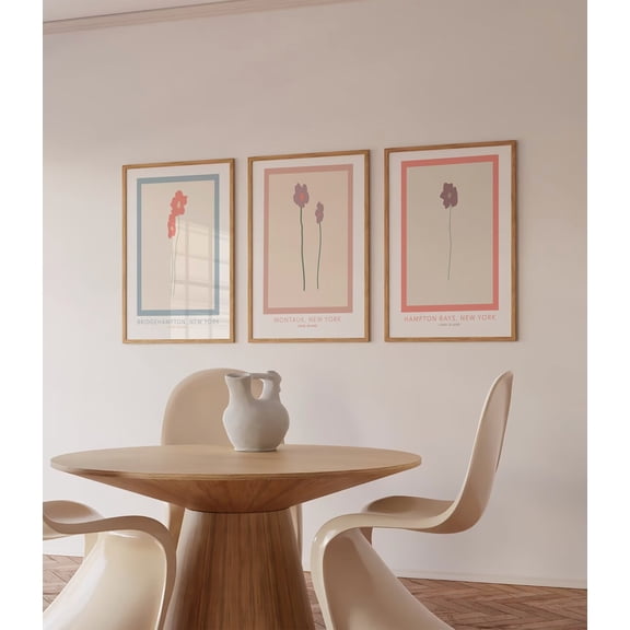 Luvia Set Of 3 Luxury Travel Prints, Long Island Summer Beach Poster, Bridgehampton, Montauk, Hampton Bays, Modern Wall Decor Set 3 Prints 12x18 UNFRAMED