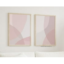 Luvia Set Of 2 Pink Abstract Pink Art, Modern, Girls Room, Nursery, Bedroom Decor , Modern Wall Decor Set 2 Prints 8x12 UNFRAMED