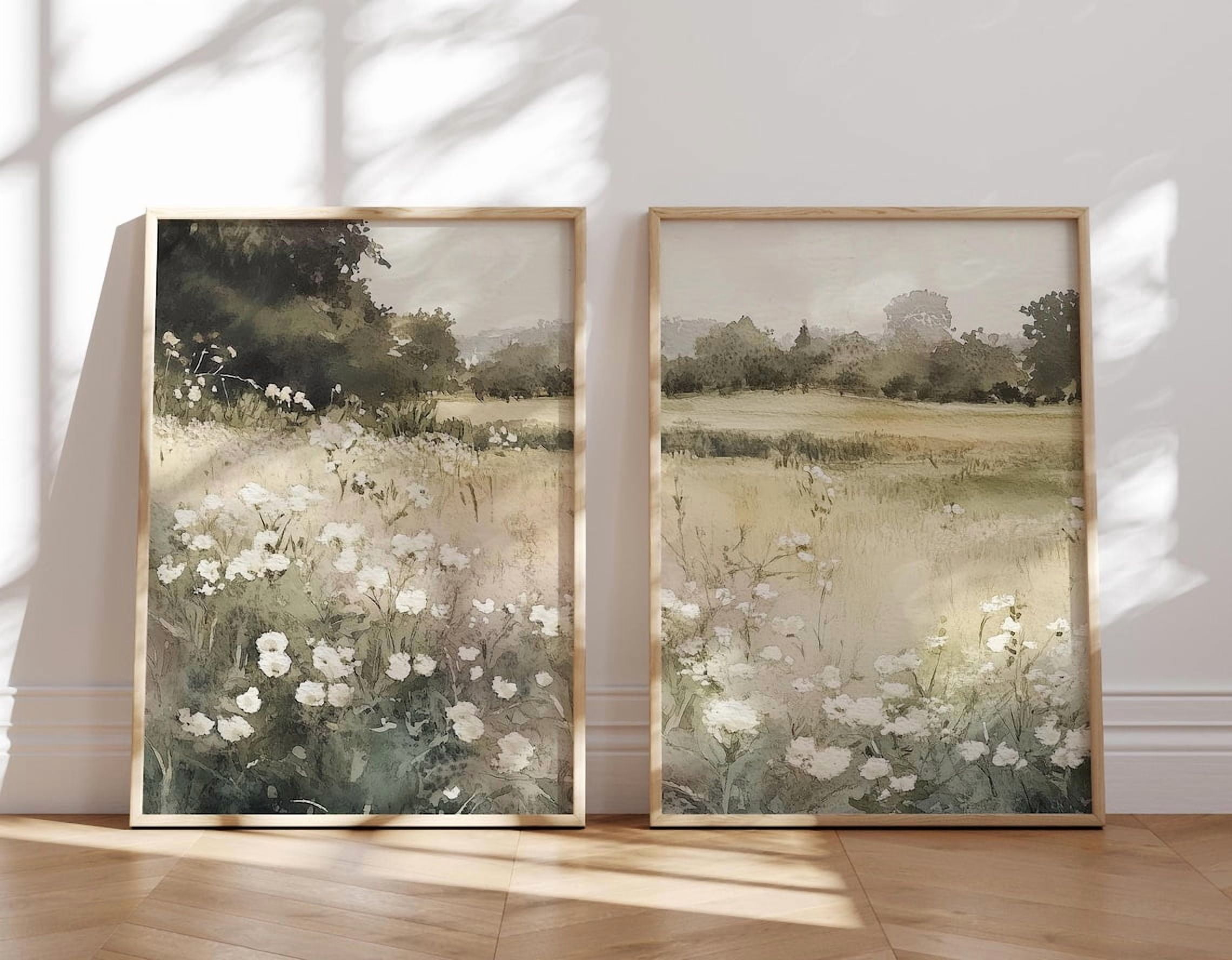 Luvia Set Of 2 Quiet Luxury Wildflower Prints - Botanical For Modern ...