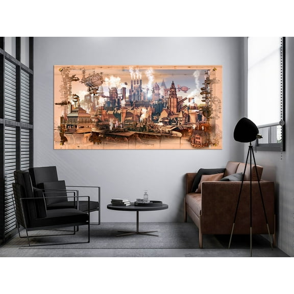 Luvia Steampunk Canvas Print Retro Machine Industrial Wall Decor Vintage Wall Art Steampunk Wall Decor Living Room Wall Decor Steampunk Art Canvas, 12x16 UNFRAMED