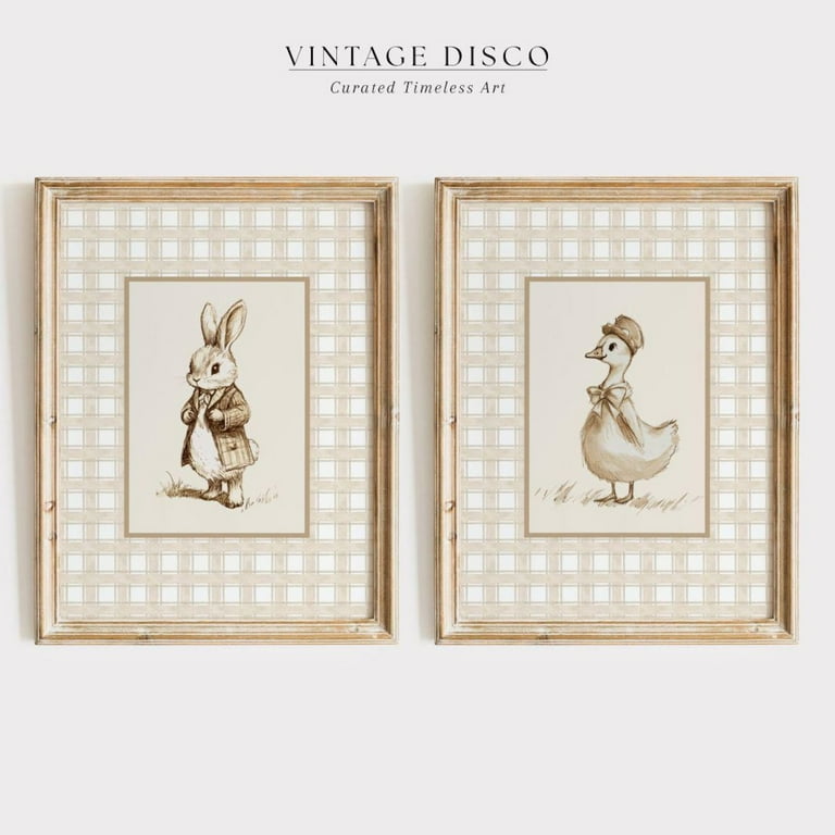 Luvia Storybook Nursery Set Of Sketch Prints, Neutral Woodland