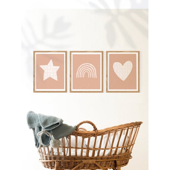 Luvia Sun Cloud Rainbow Set, Boho Rainbow Print, Set Of 3 Boy Girl Rainbow Art, Baby Weather Print, Nursery Decor, Terracotta Art, Mauve, Modern Wall Decor Set 3 Prints 8x12 UNFRAMED