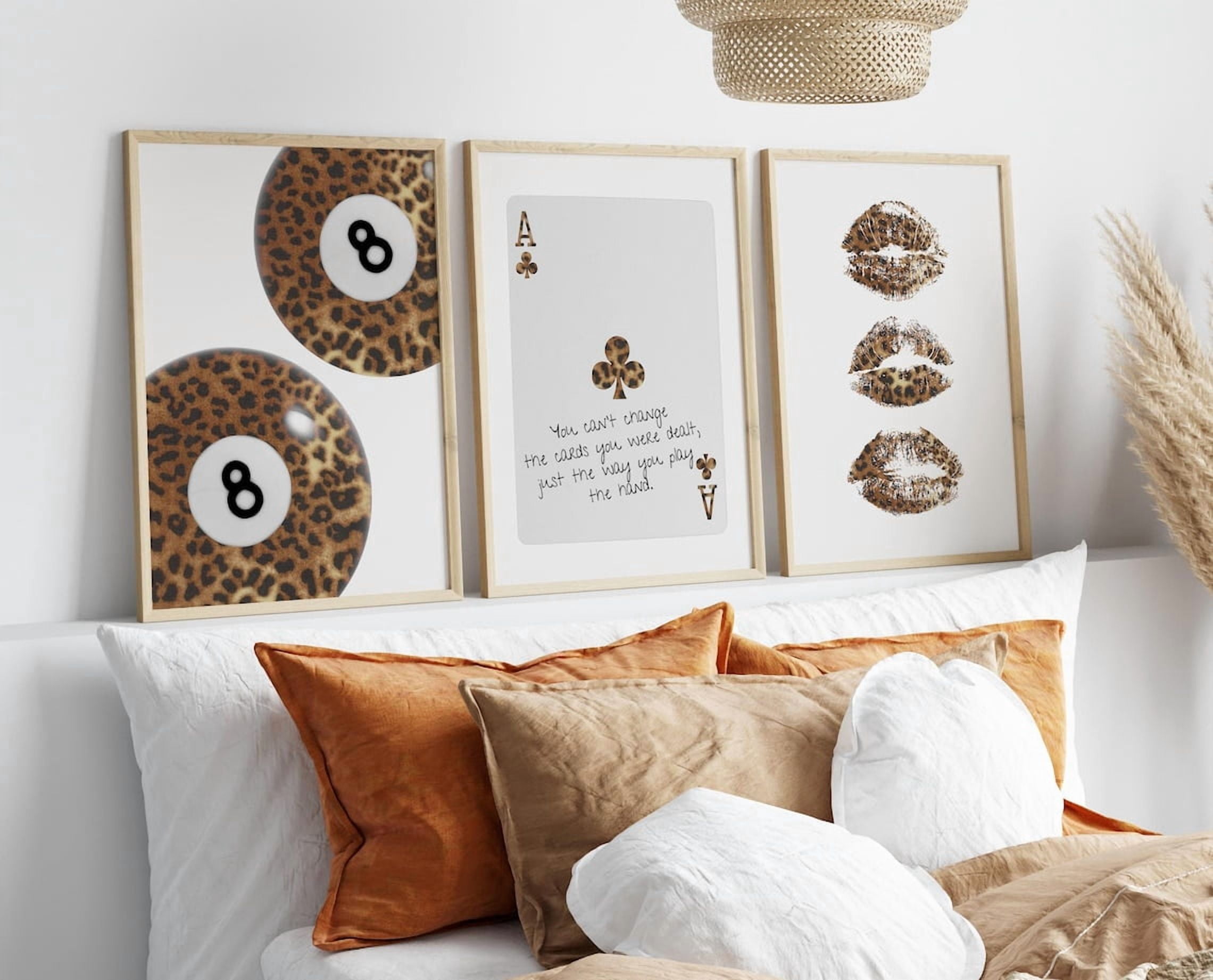 Luvia Trendy Gallery Wall Set Of 3 Cheetah Poster 8 Ball Leopard Prints ...
