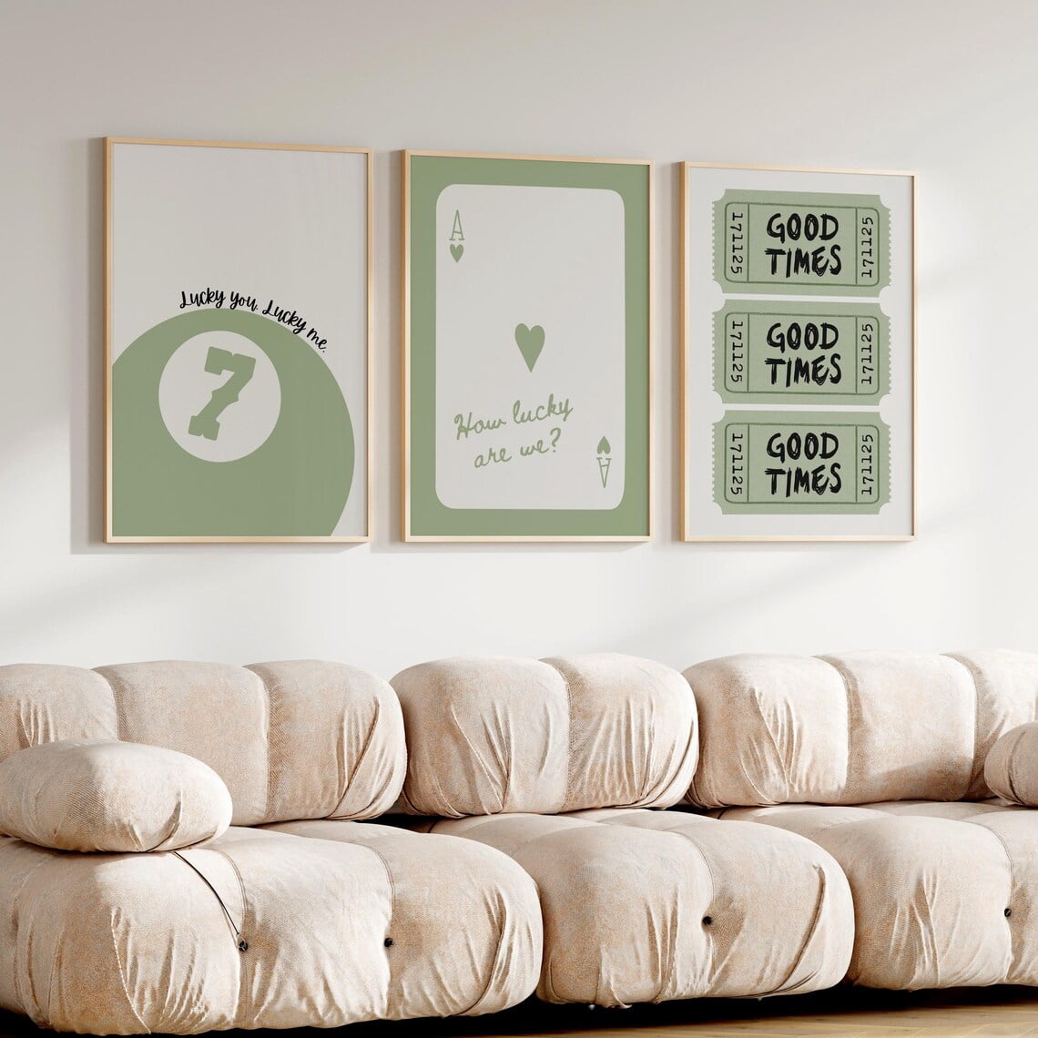 Luvia Trendy Set Of 3 Green Posters How Lucky Are We Dorm Poster ...