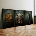 thumbnail image 1 of Luvia Vintage Norse Helmet Sword And Viking Coin Wall Art Print Or Set, Rustic Medieval Theme Wall Prints, Vintage And Realistic Nord Decor, Modern Wall Decor Set 3 Prints 16x24 UNFRAMED, 1 of 3