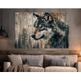 thumbnail image 1 of Luvia Wolf In Forest Canvas Print Wolf Print Farmhouse Decor Rustic Wood Art Wolf Canvas Wildlife Hunting Lodge Decor Canvas, 12x16 UNFRAMED, 1 of 3