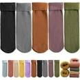 thumbnail image 1 of Luviess Fleece Cozy Socks, 5 Pairs Women's Mid-Calf Socks, Fleececozy Ultra Soft Velvet Slim Thermal Sock, 1 of 6