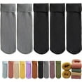 thumbnail image 1 of Luviess Fleece Cozy Socks, 5 Pairs Women's Mid-Calf Socks, Fleececozy Ultra Soft Velvet Slim Thermal Sock, 1 of 6