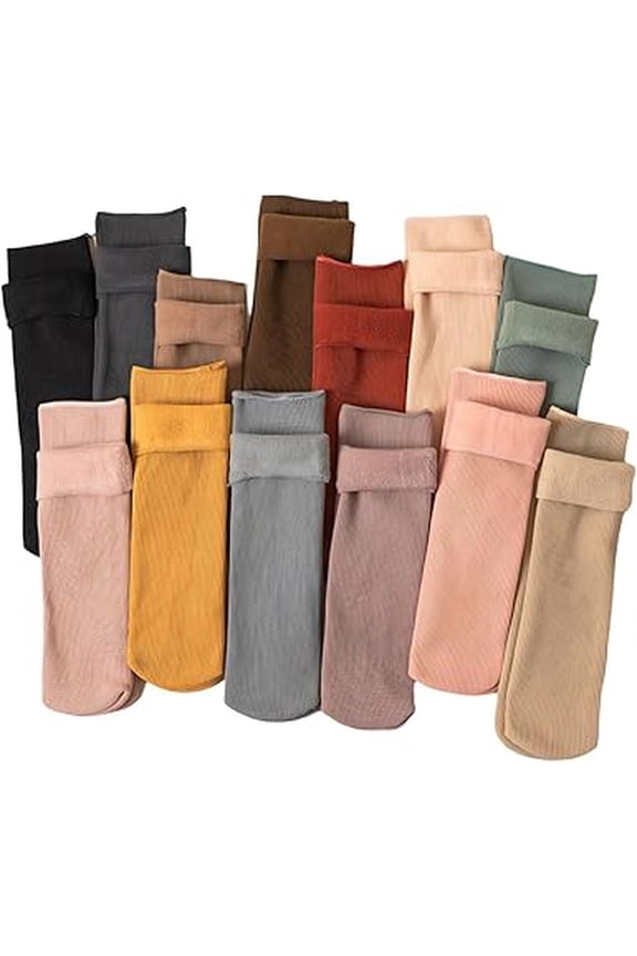 Luviess Fleece Cozy Socks for Women Seniors, 2025 New Fleececozy Ultra Soft Velvet Slim Thermal Socks Fall Winter(13pcs)