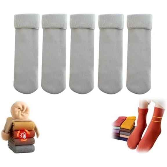 Luviess Fleece Cozy Socks for Women & Seniors, Ultra-Soft Plush Fiber Thermal Socks, Slim Fit Thickened Winter Warm Socks
