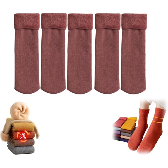 Luviess Fleece Cozy Socks for Women & Seniors, Ultra-Soft Plush Fiber Thermal Socks, Slim Fit Thickened Winter Warm Socks