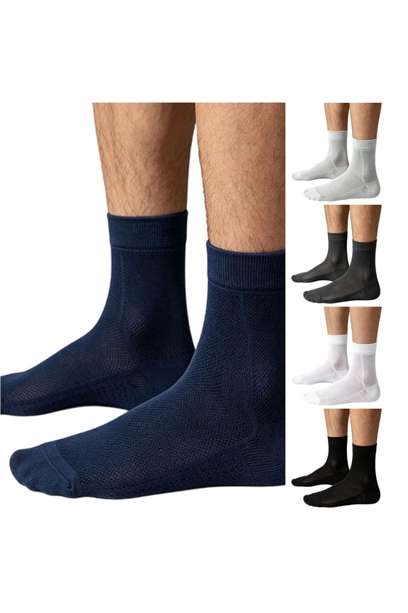5 Pairs Breathable Ankle Socks for Men Basketball Footies Socks | Thin Cool Mesh Knit Socks for Casual Athletic Daily Use, Moisture Absorbent Soft Fit Socks