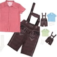 thumbnail image 1 of Luvior Boy Oktoberfest Outfit Toddler Lederhosen Shorts Set Kids Gingham Shirt Tops Traditional 3 Month Boy, 1 of 3