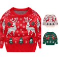thumbnail image 1 of Luvior Boys & Girls Cartoon Christmas Sweater Casual Crewneck Winter Long Sleeve Pullover Tops, 1 of 9