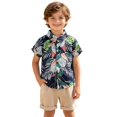thumbnail image 1 of Luvior Boys’ Leaf Theme Print Casual Outfit Set – Short Sleeve Top and Shorts 2 Piece Set for Outdoor Play, Holiday Wear for Toddlers Ages 1-4, 1 of 9