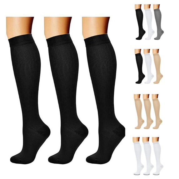 Luvior Compression Socks for Women & Men Circulation (3 Pairs) 15-20 mmHg is Best Support for Athletic Running Cycling