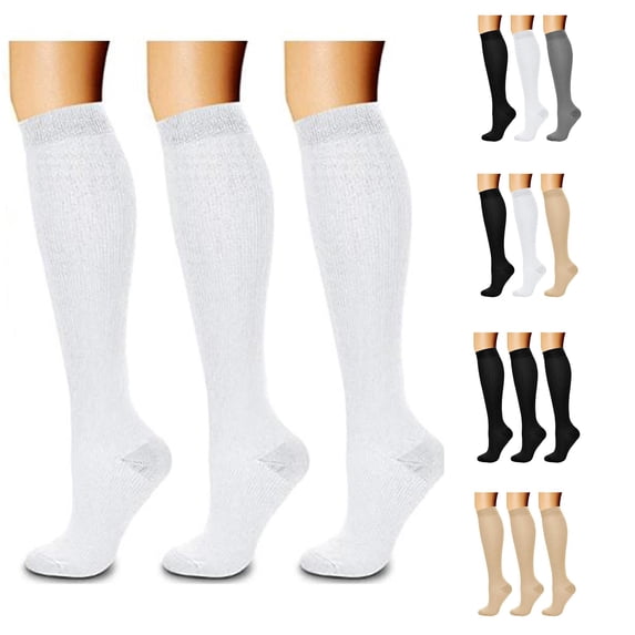 Luvior Compression Socks for Women & Men Circulation (3 Pairs) 15-20 mmHg is Best Support for Athletic Running Cycling