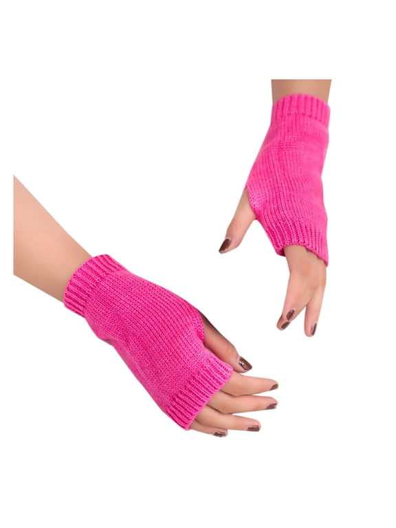 Fingerless Gloves for Women Soft Ribbed Knit Winter Warm Texting Typing Mittens 16 Colors