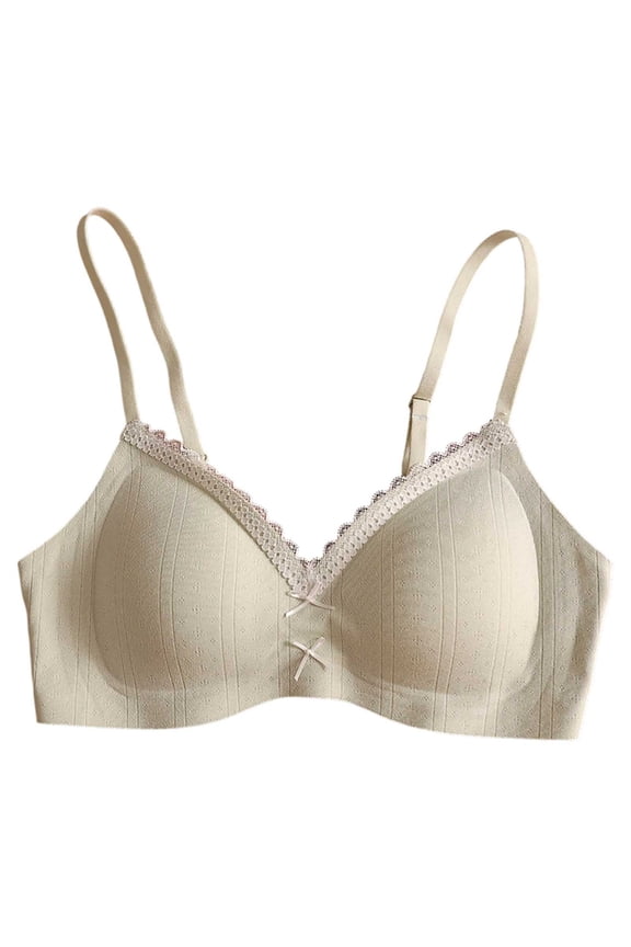 Floral Lace Bralette Unlined Wirefree Soft Support Bra Green M