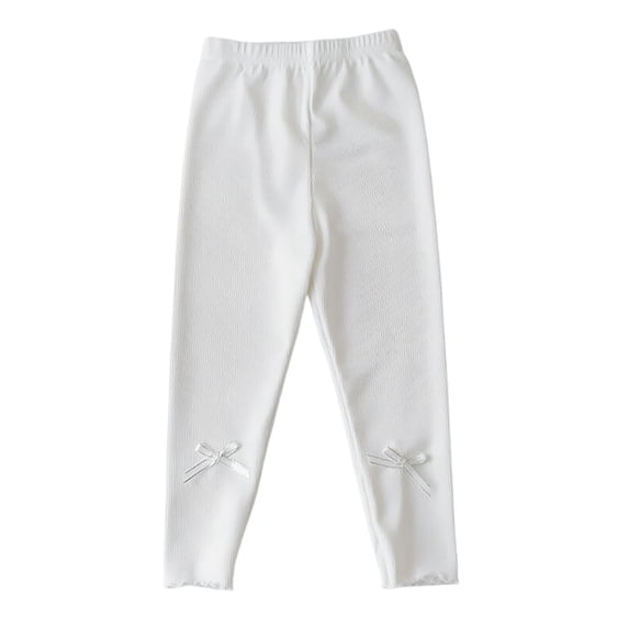 Luvior Girls’ Lightweight Wide-Leg Pants – Breathable Casual Trousers with Bow Detail, Soft Summer Bottoms for Toddlers & Kids Ages 1-7 White XXXL