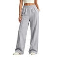 thumbnail image 1 of Luvior Girls Wide Leg Sweatpants, Pintuck Seam Elastic Waist, School Ready, Grey, Size 8-9 Years, 1 of 5