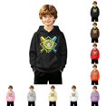 thumbnail image 1 of Luvior Halloween Boys Pullover Hoodie, Neon Baseball Glove Bat Graphic Hooded Sweatshirt, Casual LongâSleeve Hoodie with Front Kangaroo Pocket for Kids Sports Daily Wear, 1 of 6