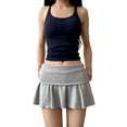 thumbnail image 1 of Luvior High Waisted Tennis Skirt Pleated Athletic Skort with Built-in Shorts Grey M, 1 of 6