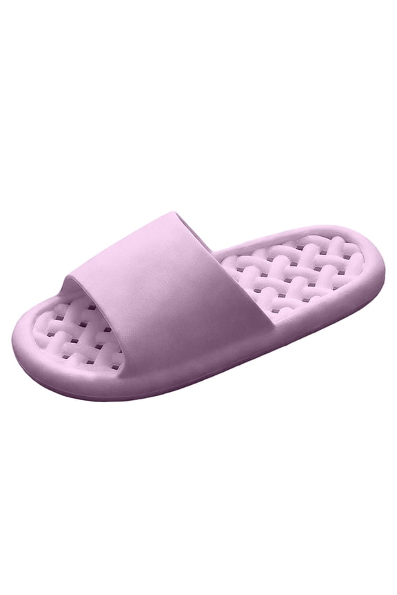 Hollow Out Water Shower Sandals EVA Breathable Quick Dry Home Bathroom Slides Purple 36
