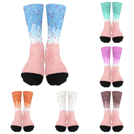 Luvior Ice Cream Socks For Youth Teen Funny Sports Baseball Ice Cream Drip Baseball Sock Boys Kids Girls Athletic Crew Sock