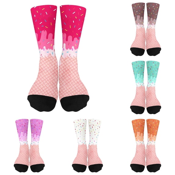 Luvior Ice Cream Socks For Youth Teen Funny Sports Baseball Ice Cream Drip Baseball Sock Boys Kids Girls Athletic Crew Sock