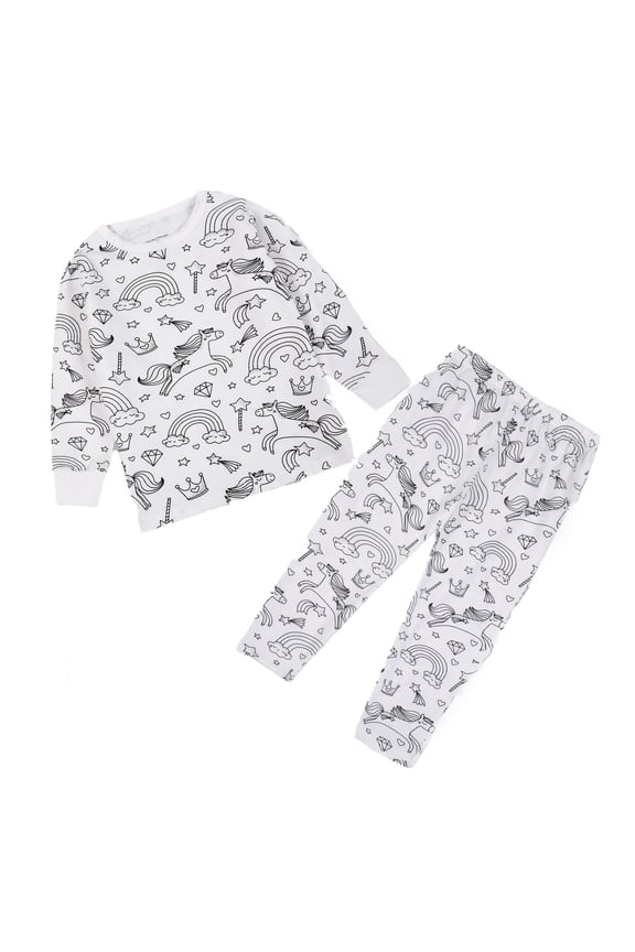 Kids' Pants Set with Hand Painted Boys Girls DIY Coloring Shirt, Draw & Color Your Own Fun Designs