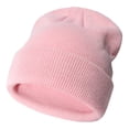 thumbnail image 1 of Luvior Kids Ribbed Knit Beanie, Winter Hat, New Year, Pink, Size M, 1 of 2