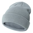 thumbnail image 1 of Luvior Kids Ribbed Knit Beanie, Warm Winter Hat, Soft Comfy, Grey, Size M, 1 of 2