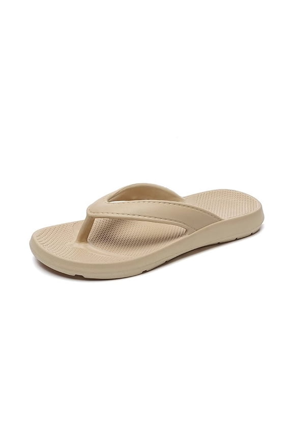 Men Women Couples Flip Flops Beach Sandals Open Toe Flat Fixed Slide 100% EVA Foam Soft Sole Lightweight Summer Outdoor Pool Walking Rainy Days with Arch Support Textured Outsole Khaki 42