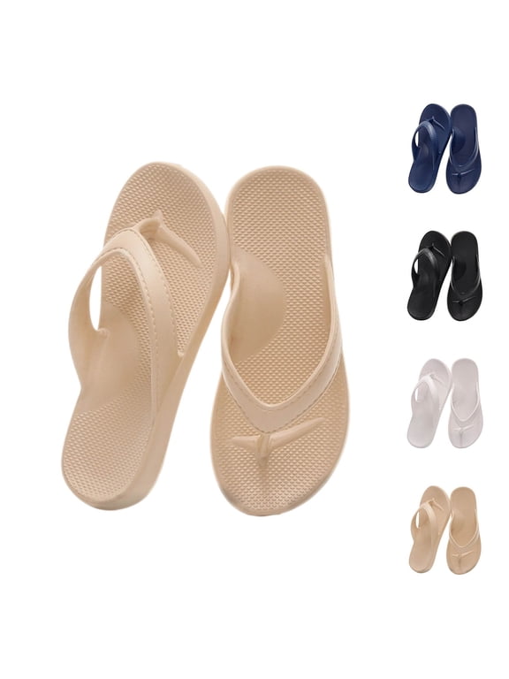 Men Women Couples Flip Flops Beach Sandals Open Toe Flat Fixed Slide 100% EVA Foam Soft Sole Lightweight Summer Outdoor Pool Walking Rainy Days with Arch Support Textured Outsole Black 36