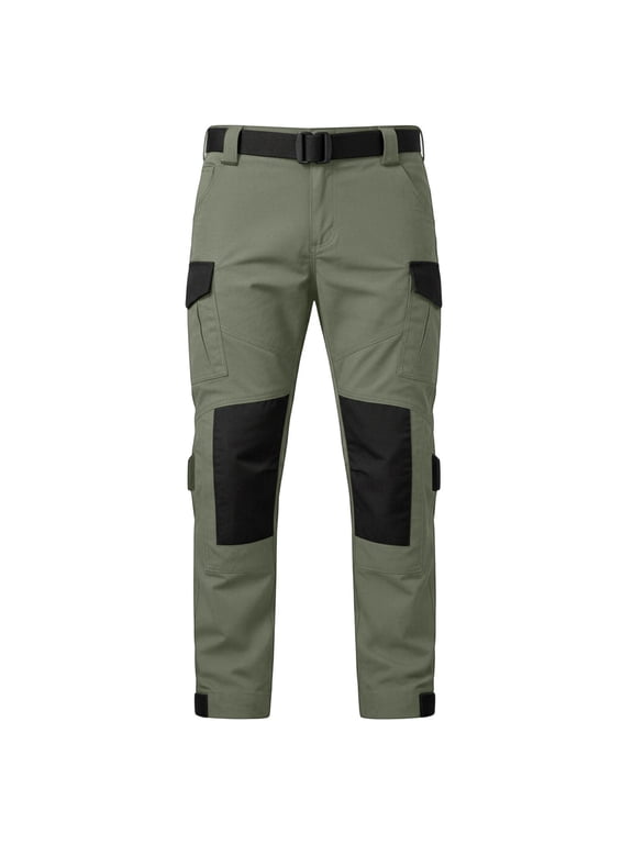 Men's Patchwork Cargo Pants Hippie-Style Outdoor Hiking Trousers Army Green S