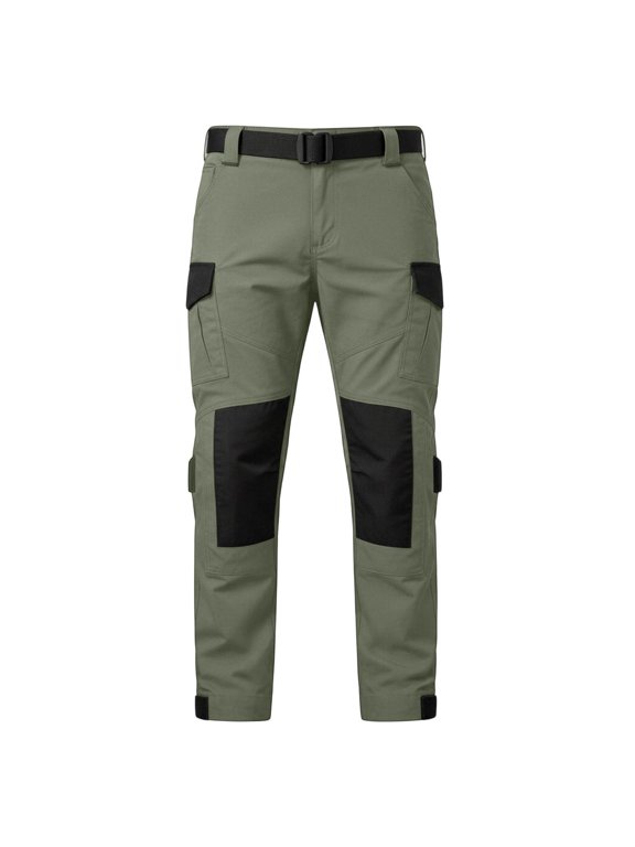 Men's Patchwork Cargo Pants Hippie-Style Outdoor Hiking Trousers Army Green XXXL