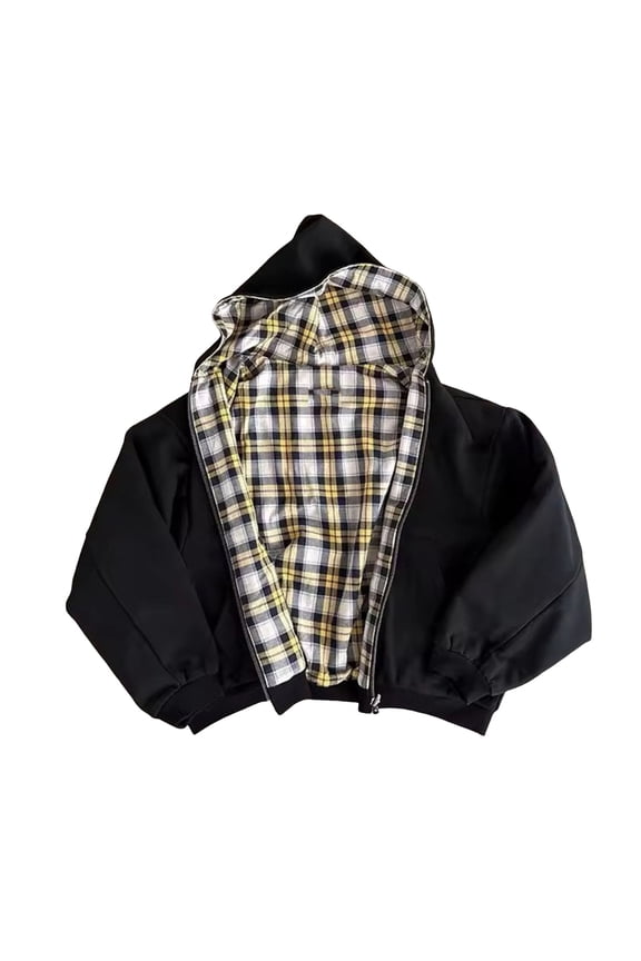 Men's Reversible Color Hooded Zipper Jacket, Casual Streetwear Slim Fit Stand Collar Pullover, Versatile Outerwear