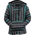 thumbnail image 1 of Luvior Mexican Hoodie Hippie Surf Poncho Sweater Sweatshirt Pullover, Baja Striped Drug Rug, Casual Boho Pocket Top, 1 of 4