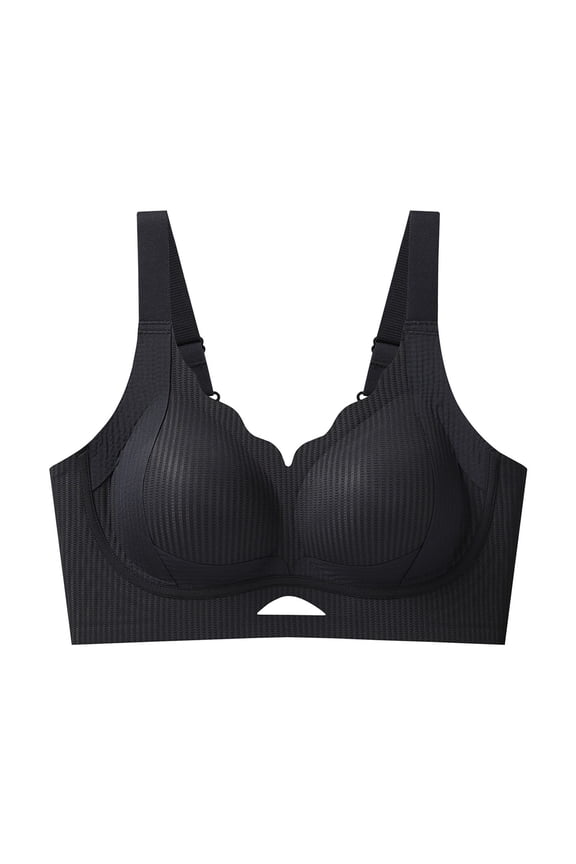 Plus Size Seamless Underwire Bra Comfortable Full Cup Support for Everyday Wear Smooth Fit Black XL