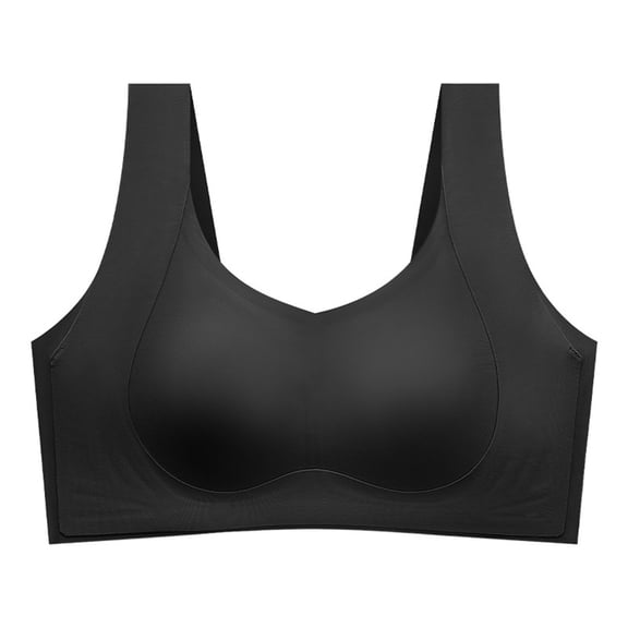 Luvior Seamless Side Support Bra Wireless Full Coverage T-Shirt Bralette for All Day Comfort Black XXL