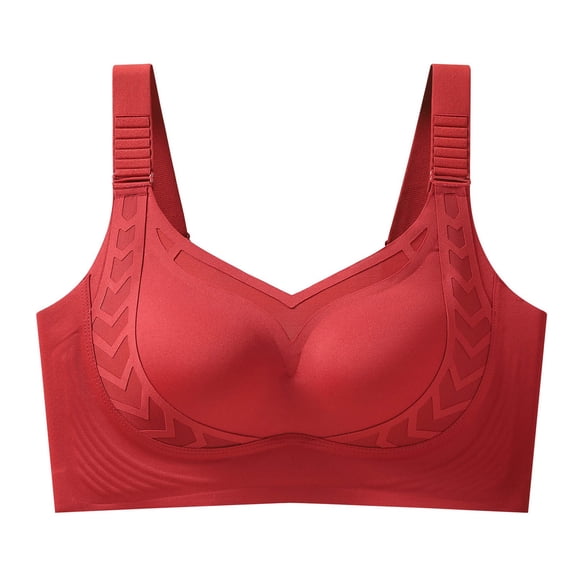 Luvior Seamless Underwire Bra Light Support Side Coverage Shaping Bralette Red L