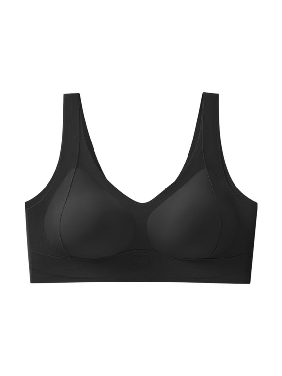 Seamless Underwire Full Cup Bra Comfortable Support for All Day Wear Smooth Bralette Black L