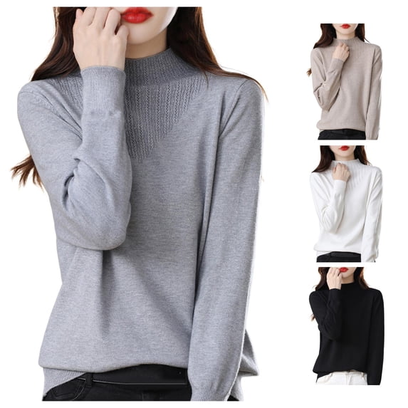 Luvior Sweaters for Women Long Sleeve Neck Merino Wool Sweater 2026 Fall Lightweight Soft Knit Pullover Tops