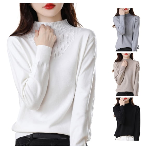 Luvior Sweaters for Women Long Sleeve Neck Merino Wool Sweater 2026 Fall Lightweight Soft Knit Pullover Tops