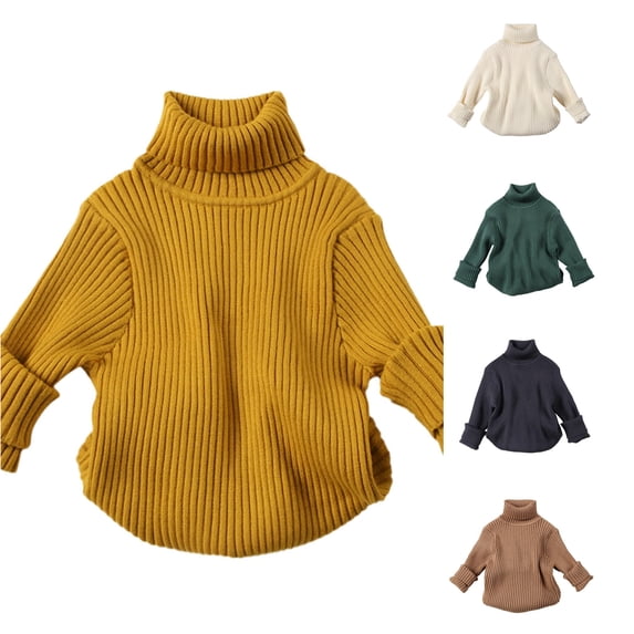 Luvior Toddler Girls Long Sleeve Turtleneck Knit Loose Oversized Sweater Pullover Jumper Tops Fall Winter Clothes 2026